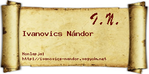 Ivanovics Nándor névjegykártya
