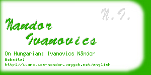 nandor ivanovics business card