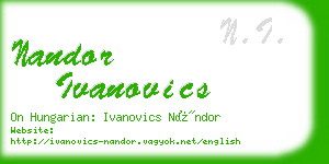 nandor ivanovics business card
